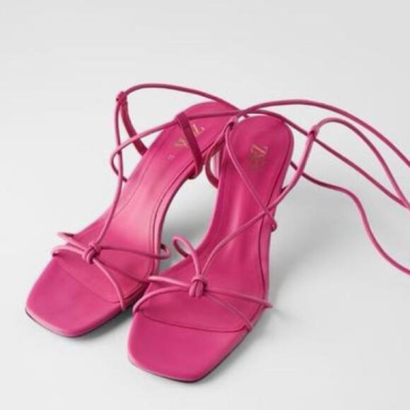 ZARA TIED HEELED SANDALS - Picture 2 of 3